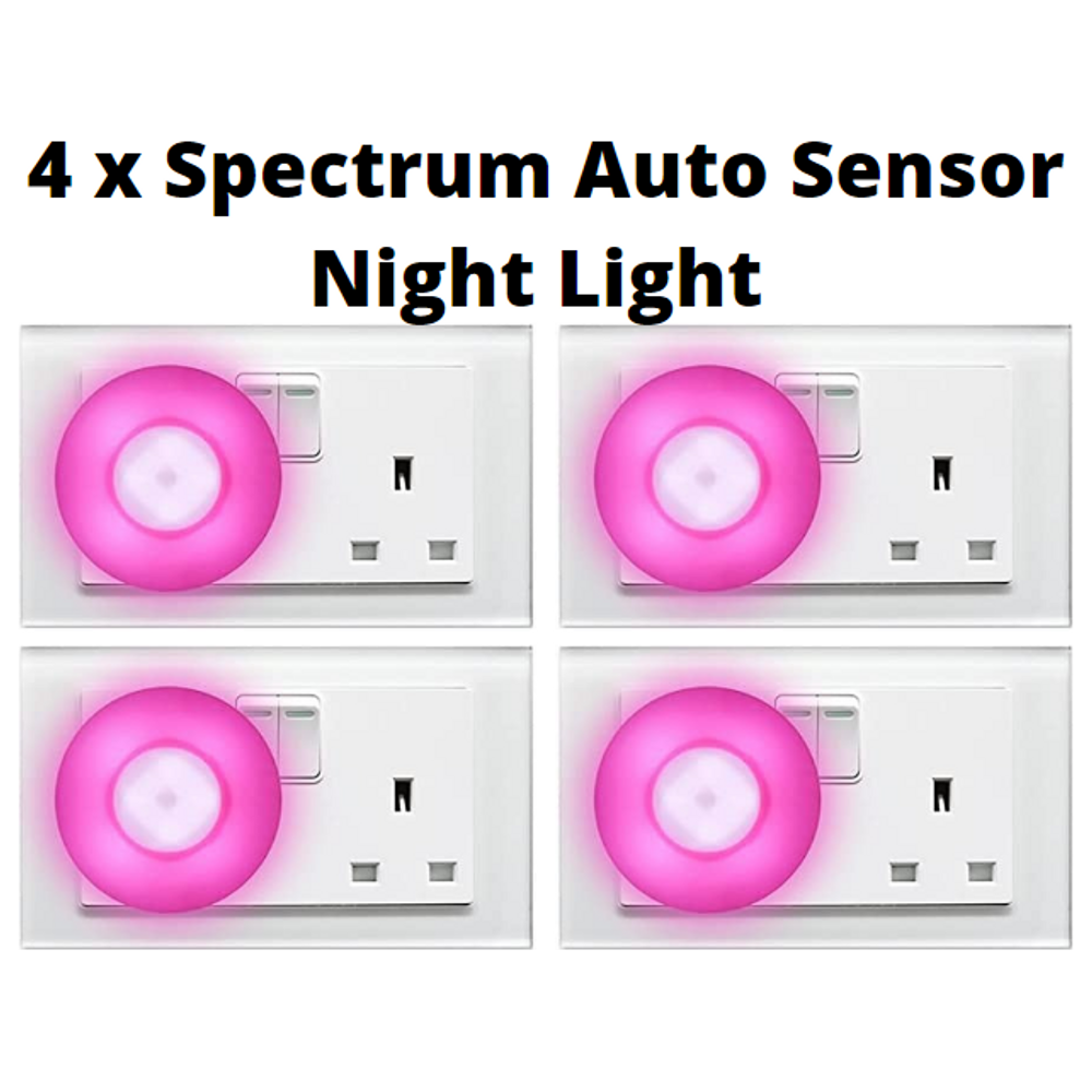 4 x Spectrum Automatic Sensor LED Night Light- Pink