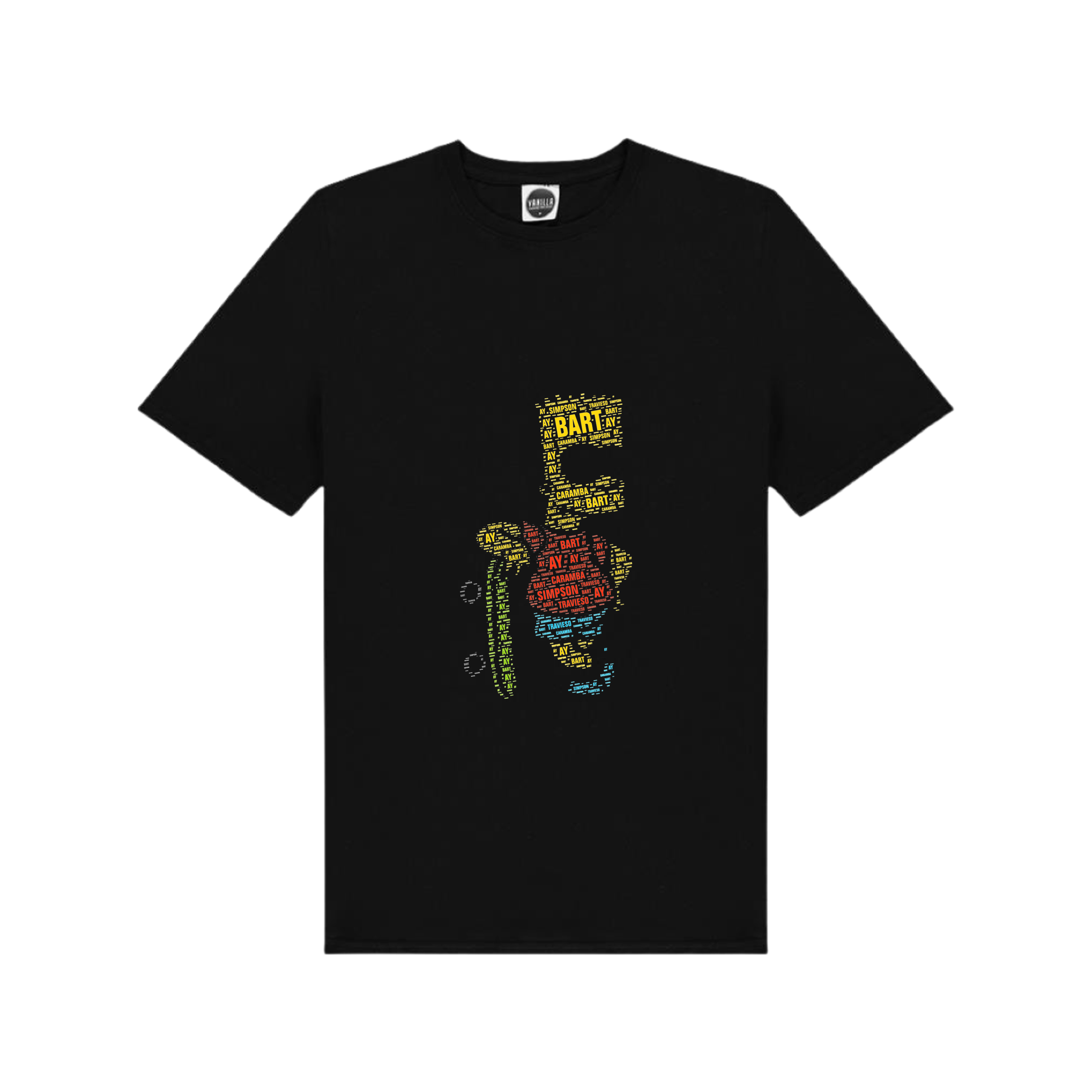Bart Simpson Caligrama Skateboard Cartoon T-Shirt / Hoodie
